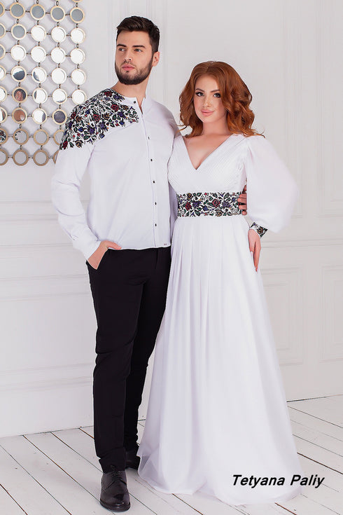 Dress Petunia, shirt Dmytro (black embroidery)