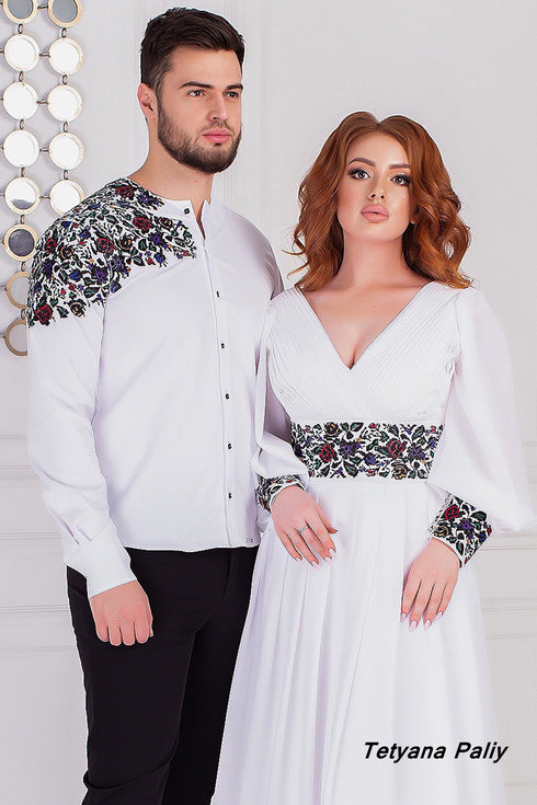 Dress Petunia, shirt Dmytro (black embroidery)