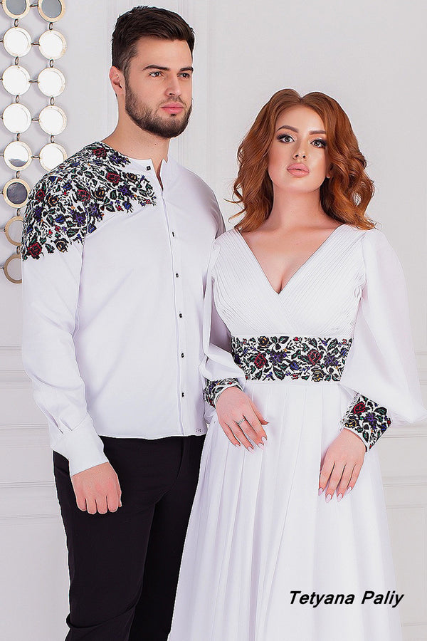 Dress Petunia, shirt Dmytro (black embroidery)