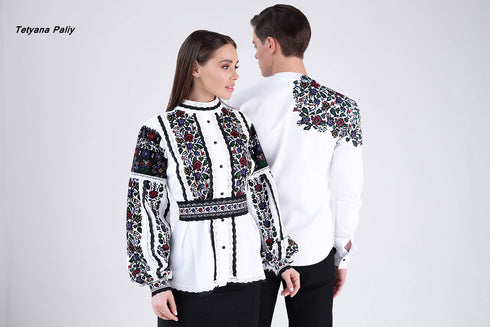 Women's Vyshyvanka Vesta and men's Vyshyvanka Dmytro
