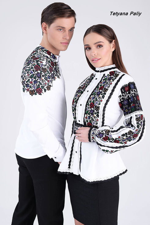 Women's Vyshyvanka Vesta and men's Vyshyvanka Dmytro