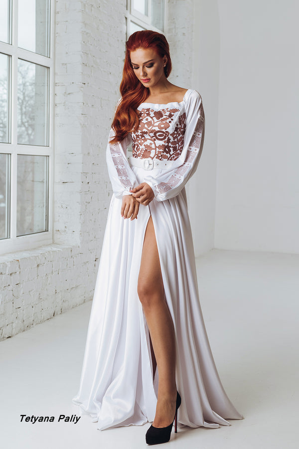 Dress Karina (embroidery in copper color)