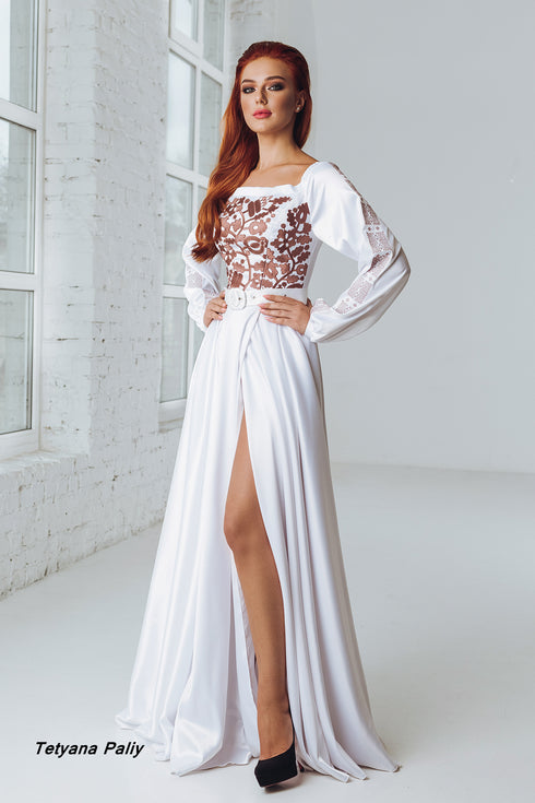 Dress Karina (embroidery in copper color)