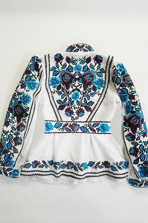 Embroidered shirt Bohemia (blue embroidery)