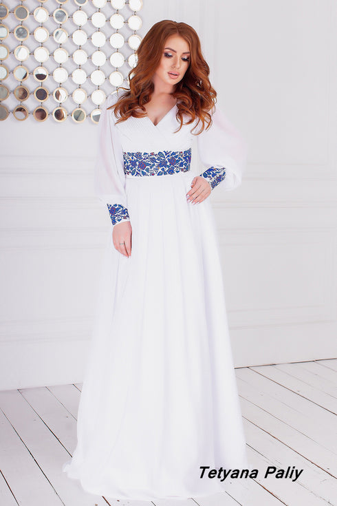 Dress Petunia, shirt Dmytro (blue embroidery)