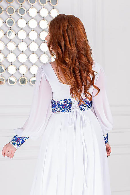 Dress Petunia, shirt Dmytro (blue embroidery)