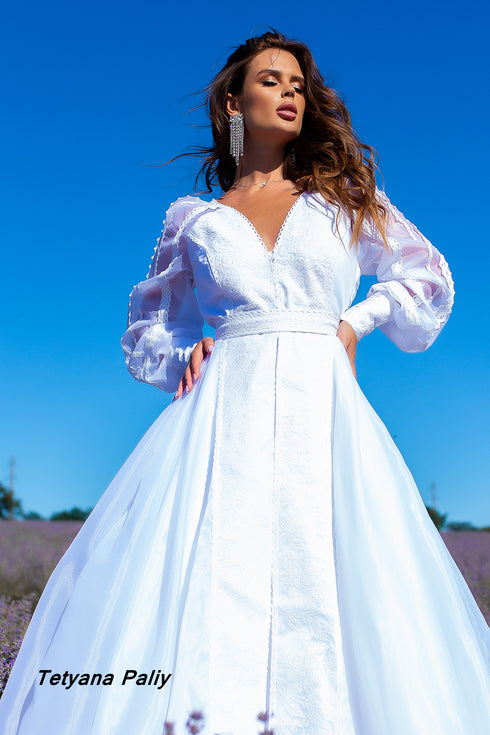 Dress Maya embroidery white on white