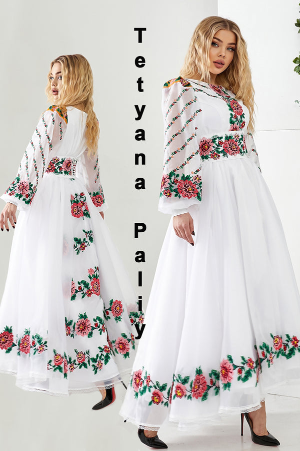 Tina embroidered dress Midi