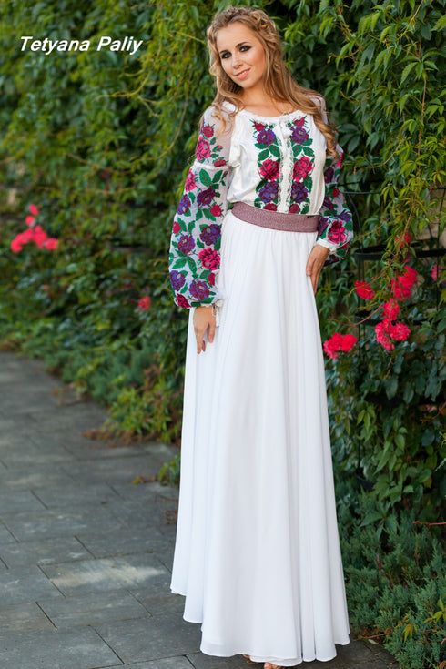 Kupava long dress, Lukyan shirt