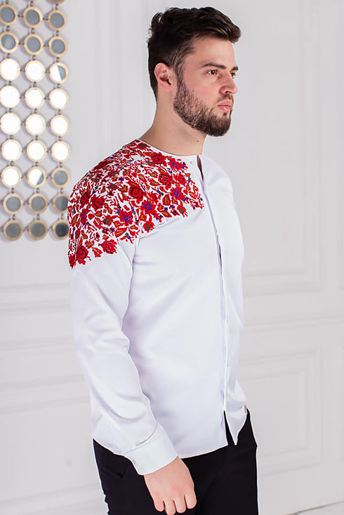 Dress Petunia and Men's shirt Dmytro (red embroidery)