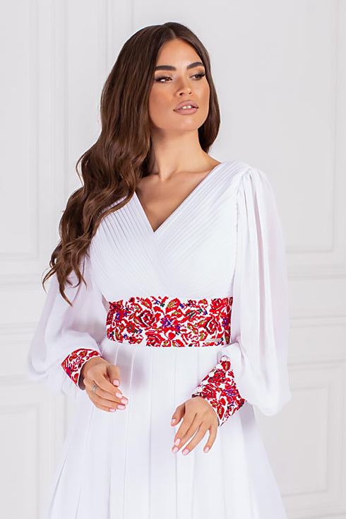 Dress Petunia and Men's shirt Dmytro (red embroidery)